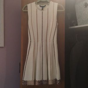 BCGB Maxazria bandage tan strip dress